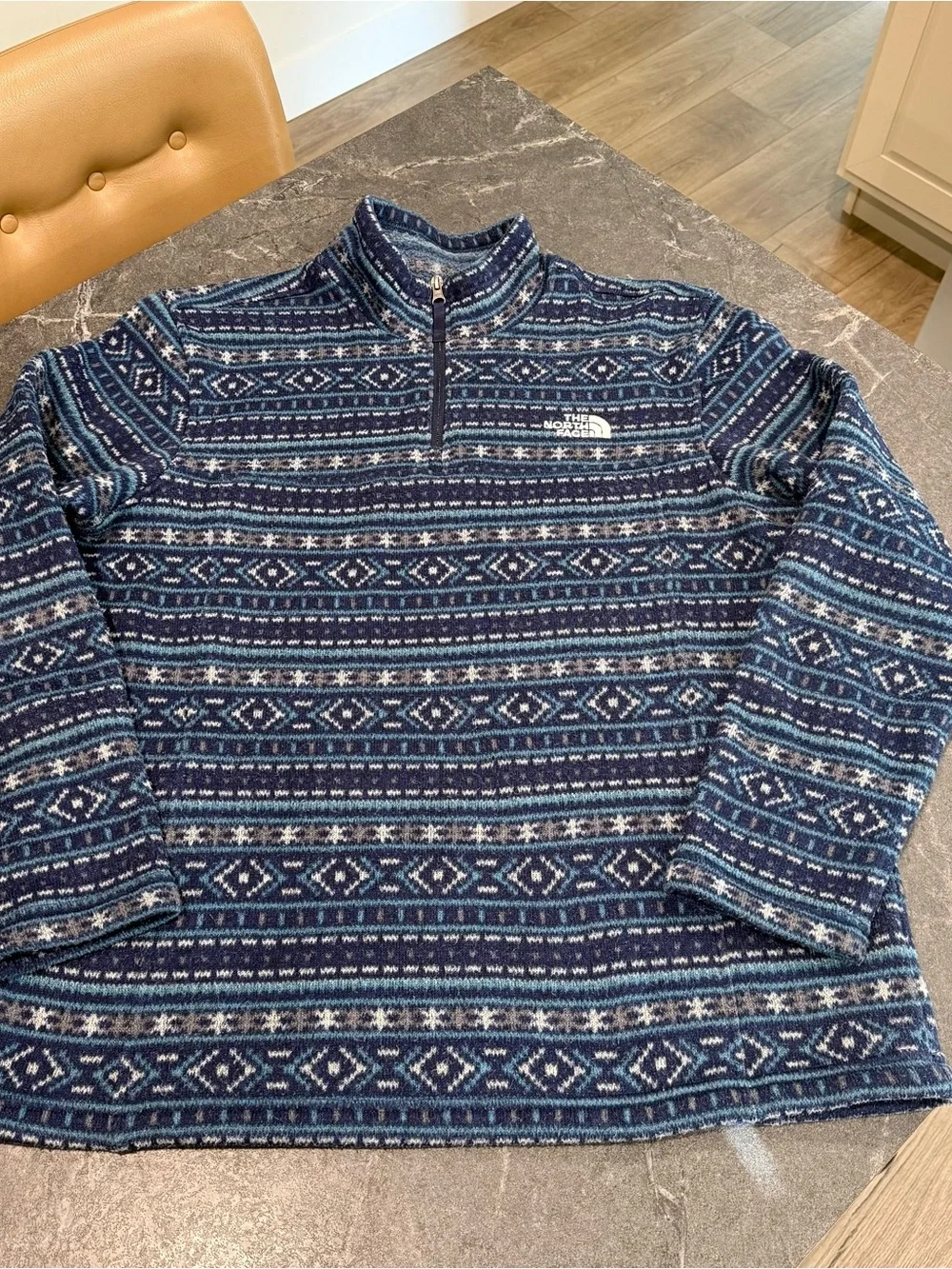 The North Face Tsillan fleece pullover sweatshirt fair isle blue XL men’s